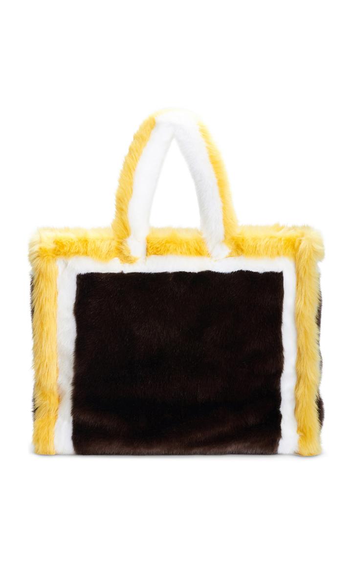 Stand Studio Lola Color-block Faux Mink Tote