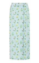 Bernadette Antwerp Kelly Button-trim Satin Maxi Skirt