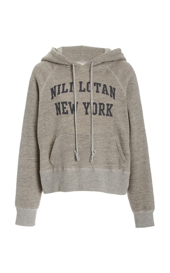 Moda Operandi Nili Lotan Gracie Logo-print Cotton-blend Hoodie