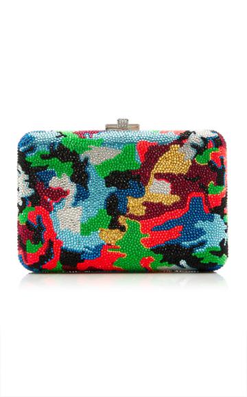 Judith Leiber Couture Camouflage Crystal Slim Clutch