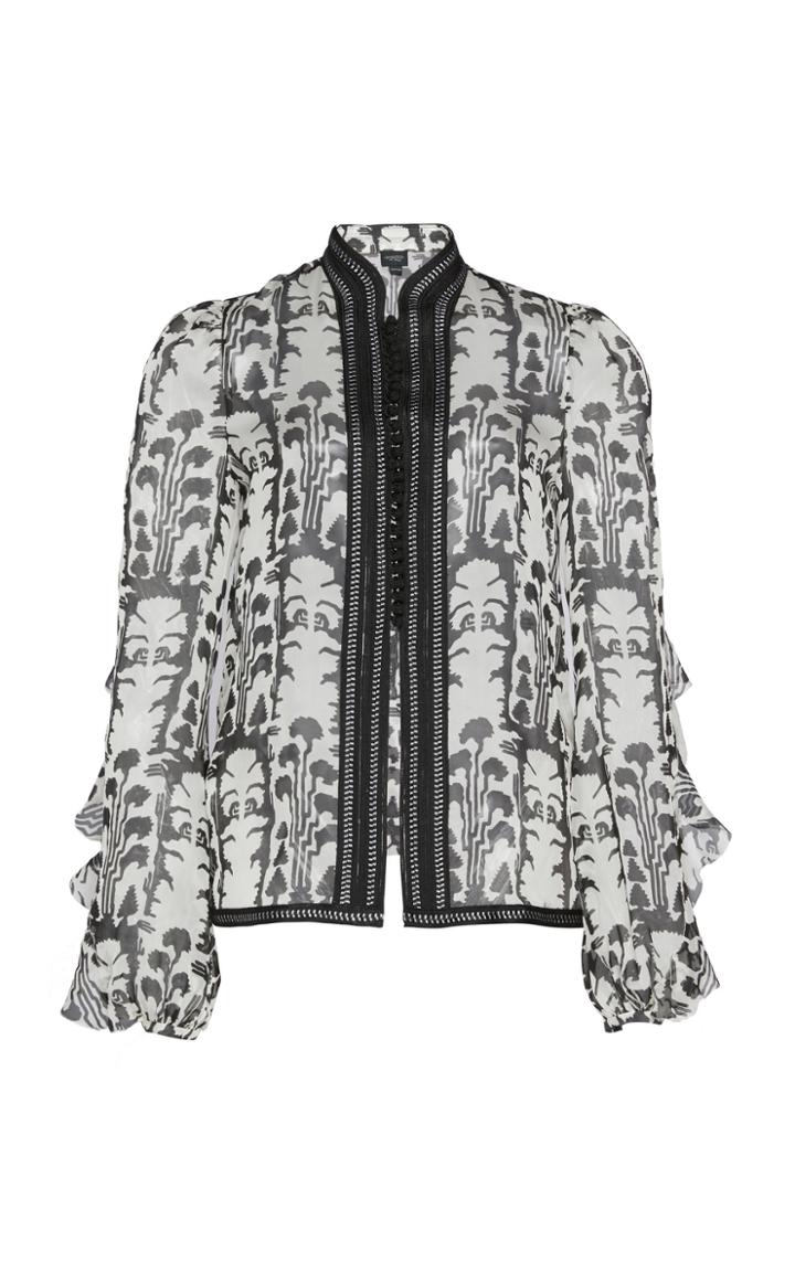 Giambattista Valli Printed Silk Chiffon Blouse