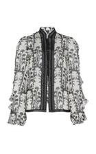 Giambattista Valli Printed Silk Chiffon Blouse