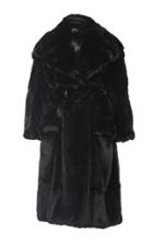 Simone Rocha Belted Faux Fur Biker Coat