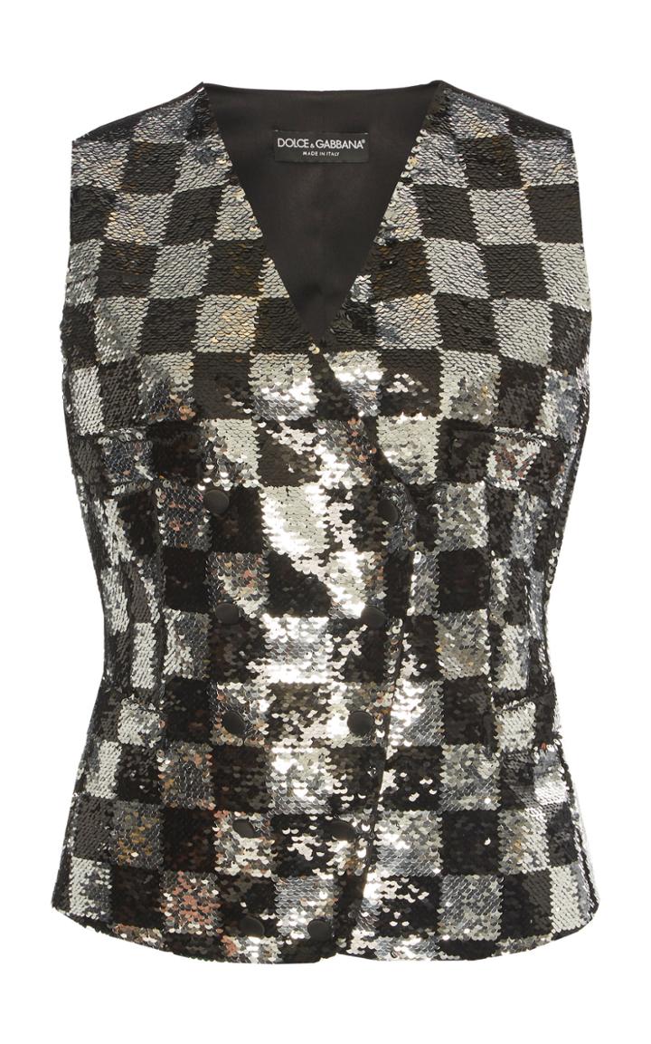 Dolce & Gabbana Sequined Double-breasted Vest