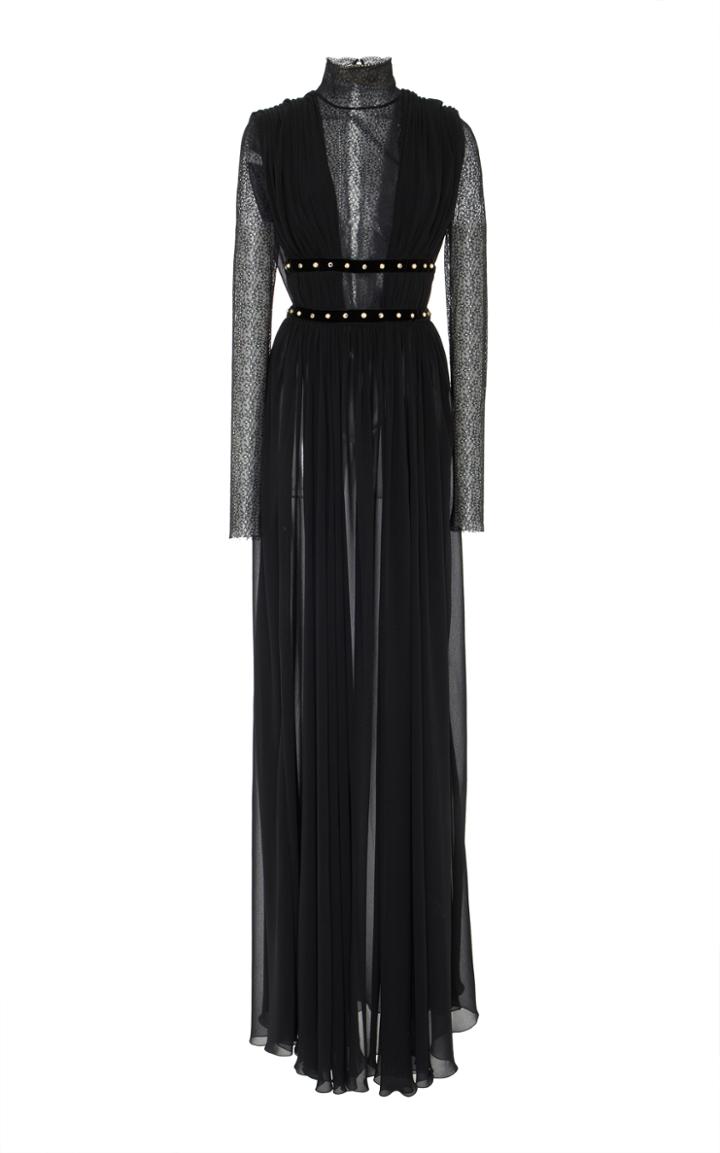 Philosophy Di Lorenzo Serafini Draped Long Sleeve Gown