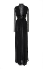 Philosophy Di Lorenzo Serafini Draped Long Sleeve Gown