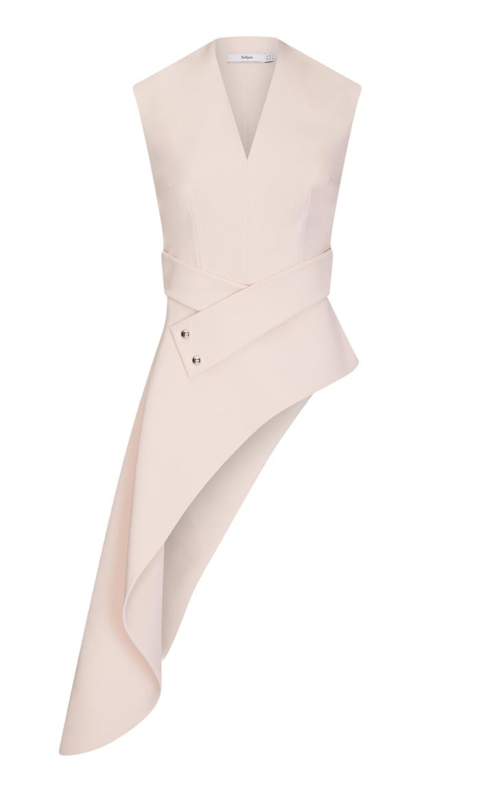 Moda Operandi Safiyaa Cleo Draped Heavy Crepe Asymmetric Top