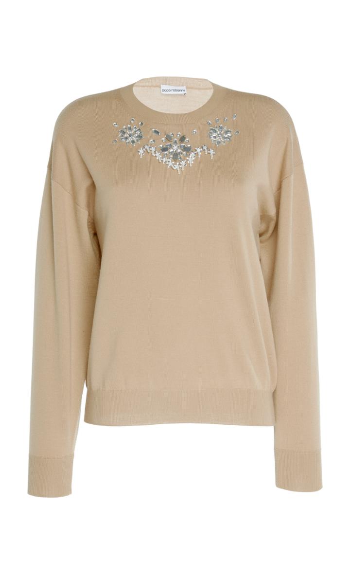 Paco Rabanne Embroidered Crew Neck Sweater