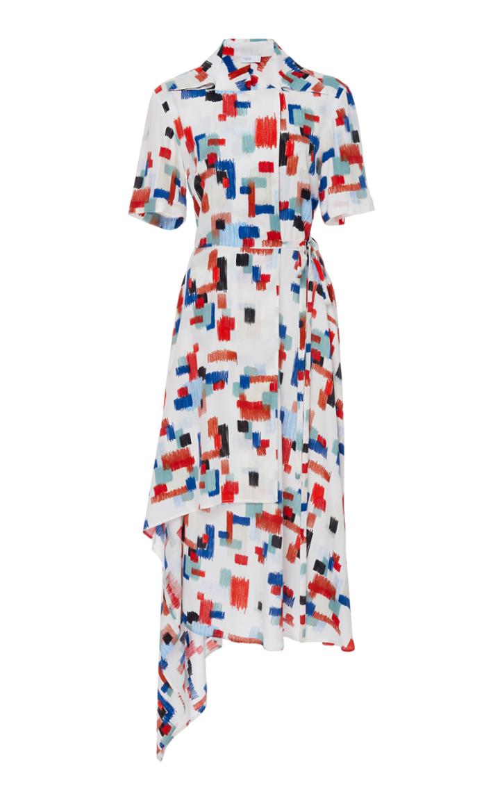 Rosetta Getty Short Sleeve Printed Wrap Dress