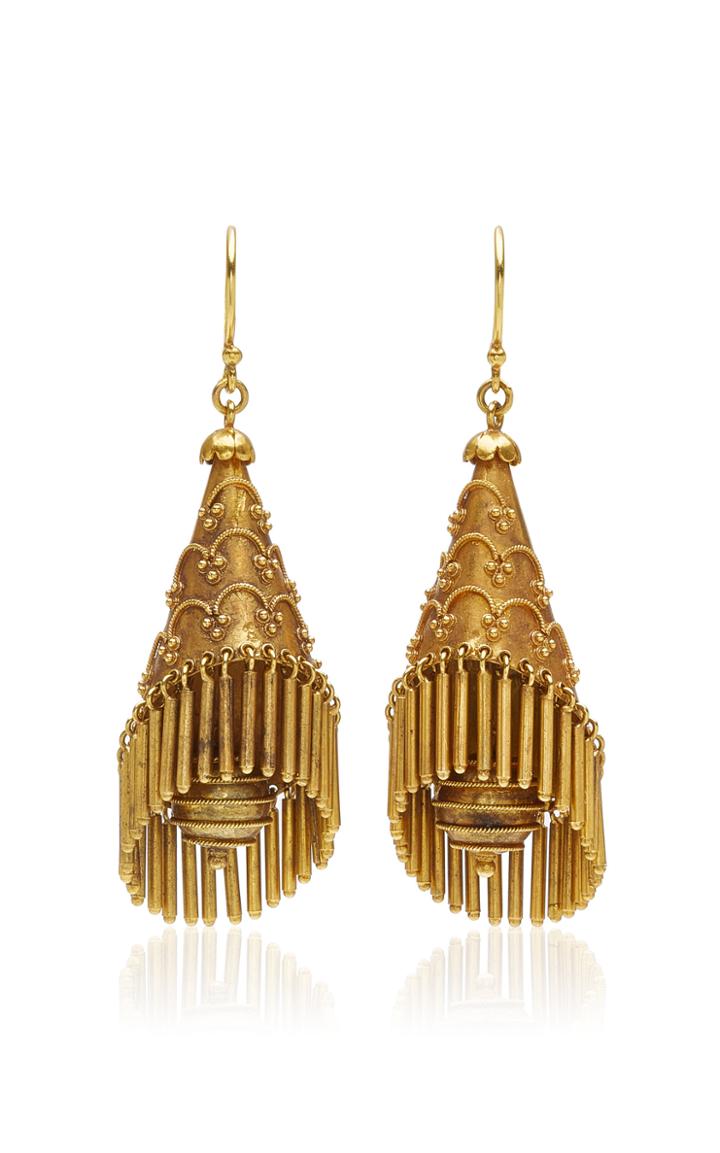 Moda Operandi Stephen Russell 15k Gold Etruscan Style Earrings