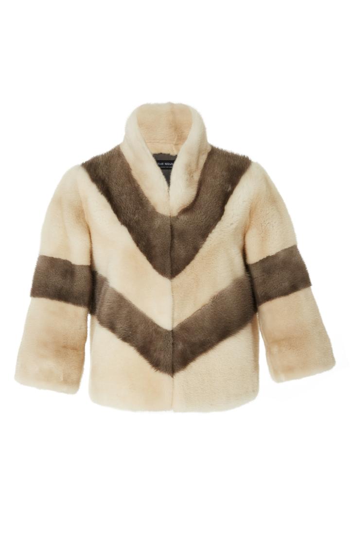 Oday Shakar Mink Chevron Jacket