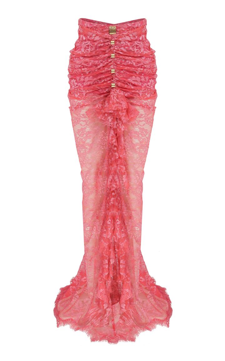Moda Operandi Raisa Vanessa Ruffled Lace Maxi Skirt