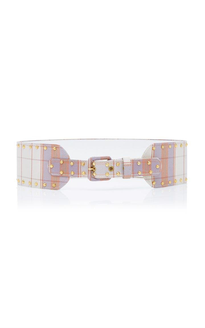 Markarian Ines Lilac Burlap Stripe Belt