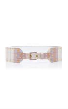 Markarian Ines Lilac Burlap Stripe Belt