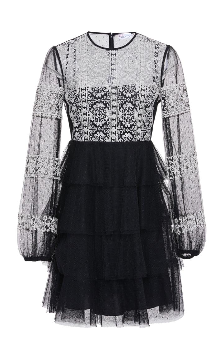 Red Valentino Ruffle Mini Dress