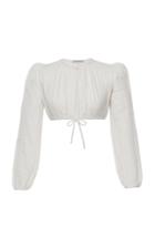 Moda Operandi Lena Hoschek Josefine Drawstring-detailed Crop Top