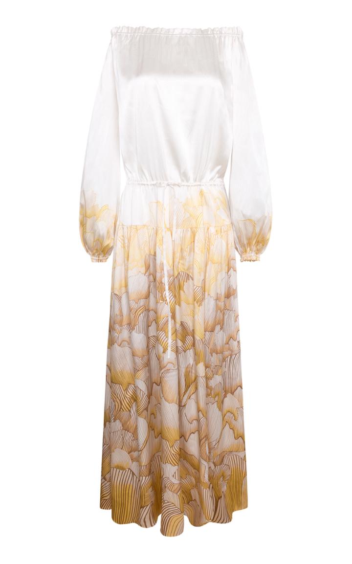 Adriana Iglesias Creek Off The Shoulder Dress