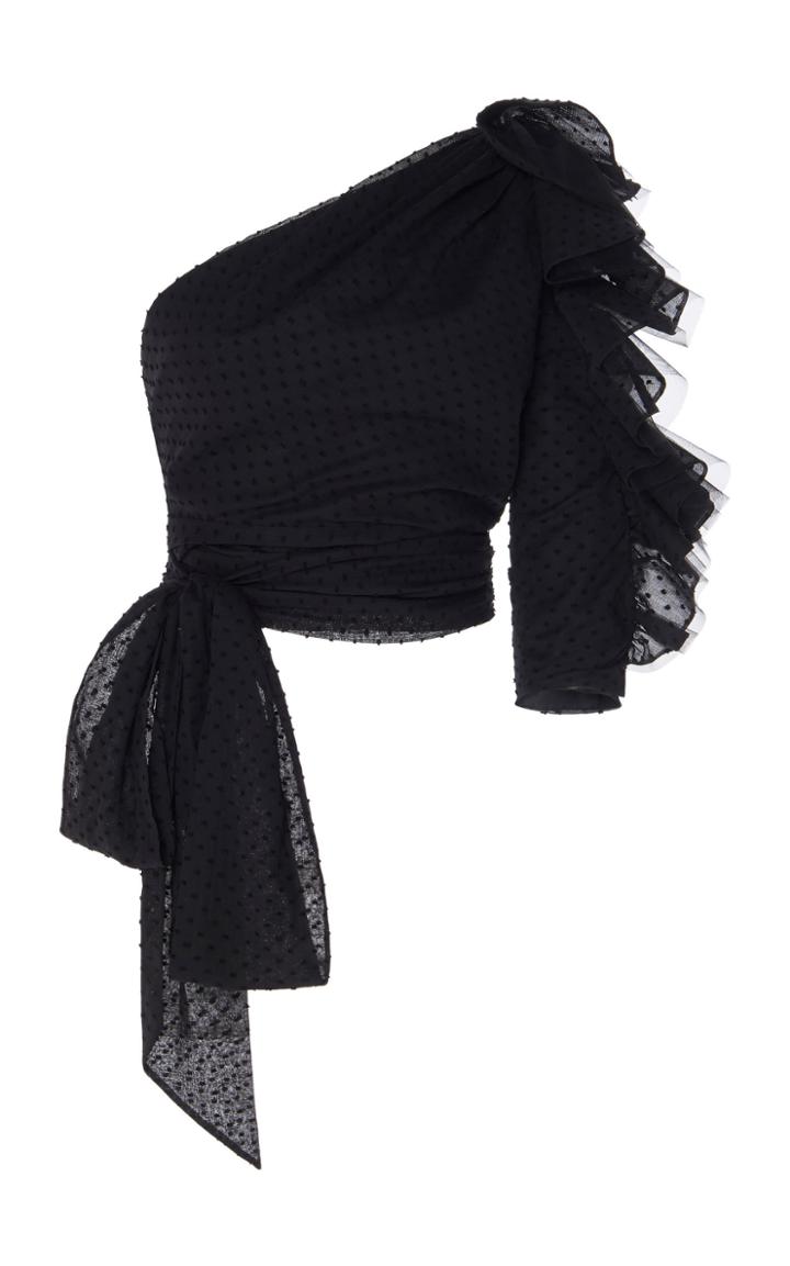 Moda Operandi Alexandre Vauthier Asymmetric Cold-shoulder Cotton Top Size: 34