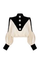 Moda Operandi Raisa Vanessa Velvet-paneled Silk Top