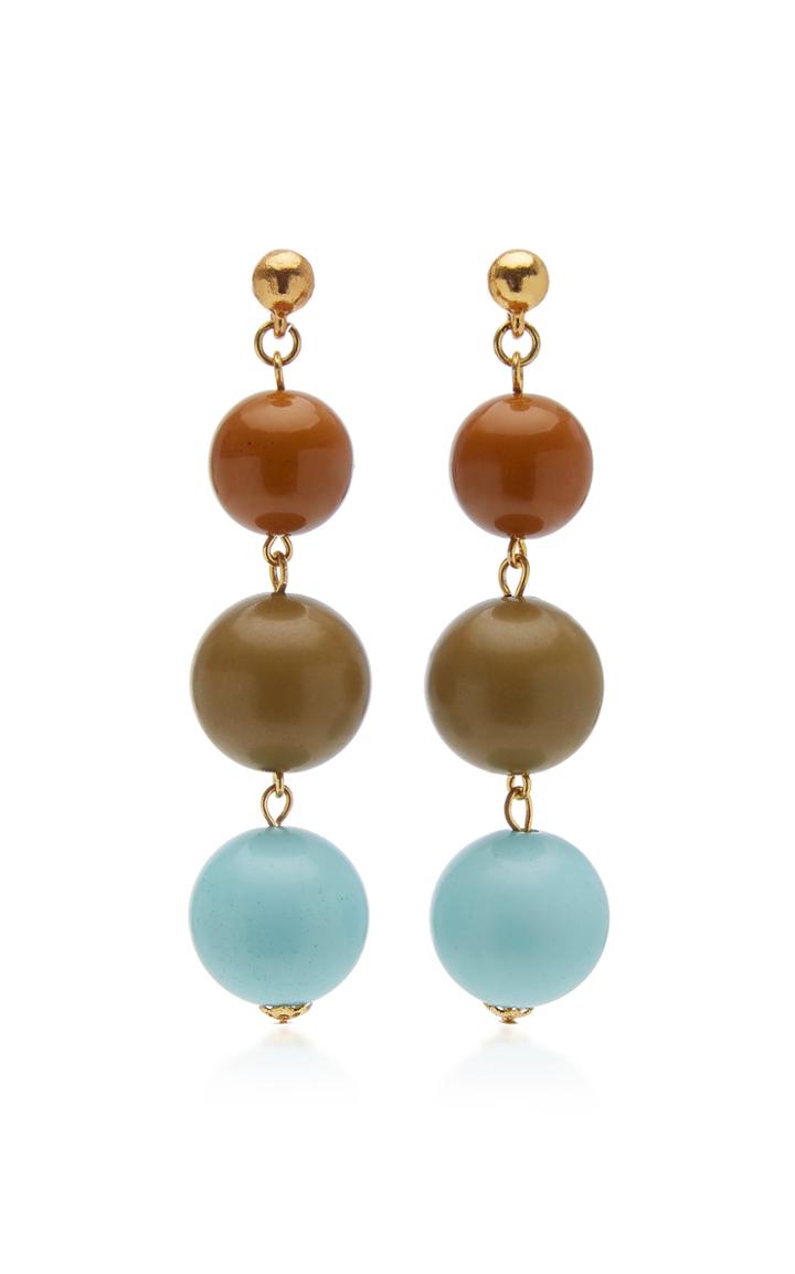 Oscar De La Renta Small Enamel Drop Earrings