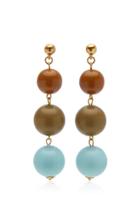 Oscar De La Renta Small Enamel Drop Earrings