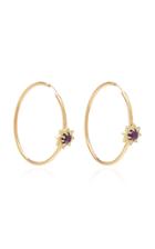 M.spalten 18k Gold Amethyst And Diamond Earrings