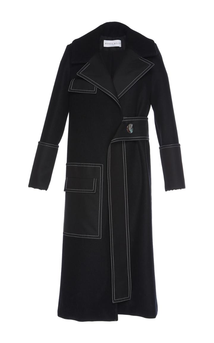 Wanda Nylon Long Pleated Coat