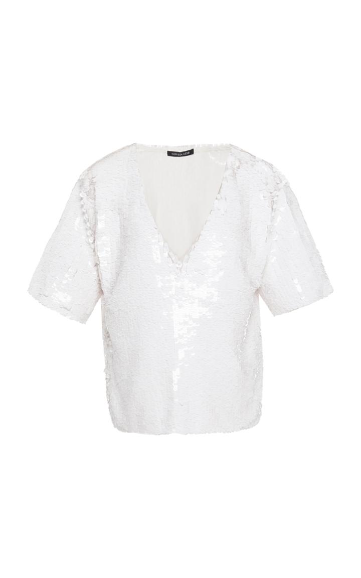 Marissa Webb Jesse Sequin V-neck Top