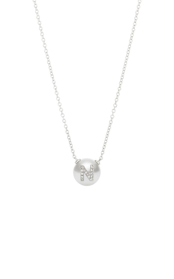 Moda Operandi W.rosado 18k White Gold Pearl Id Letter Necklace