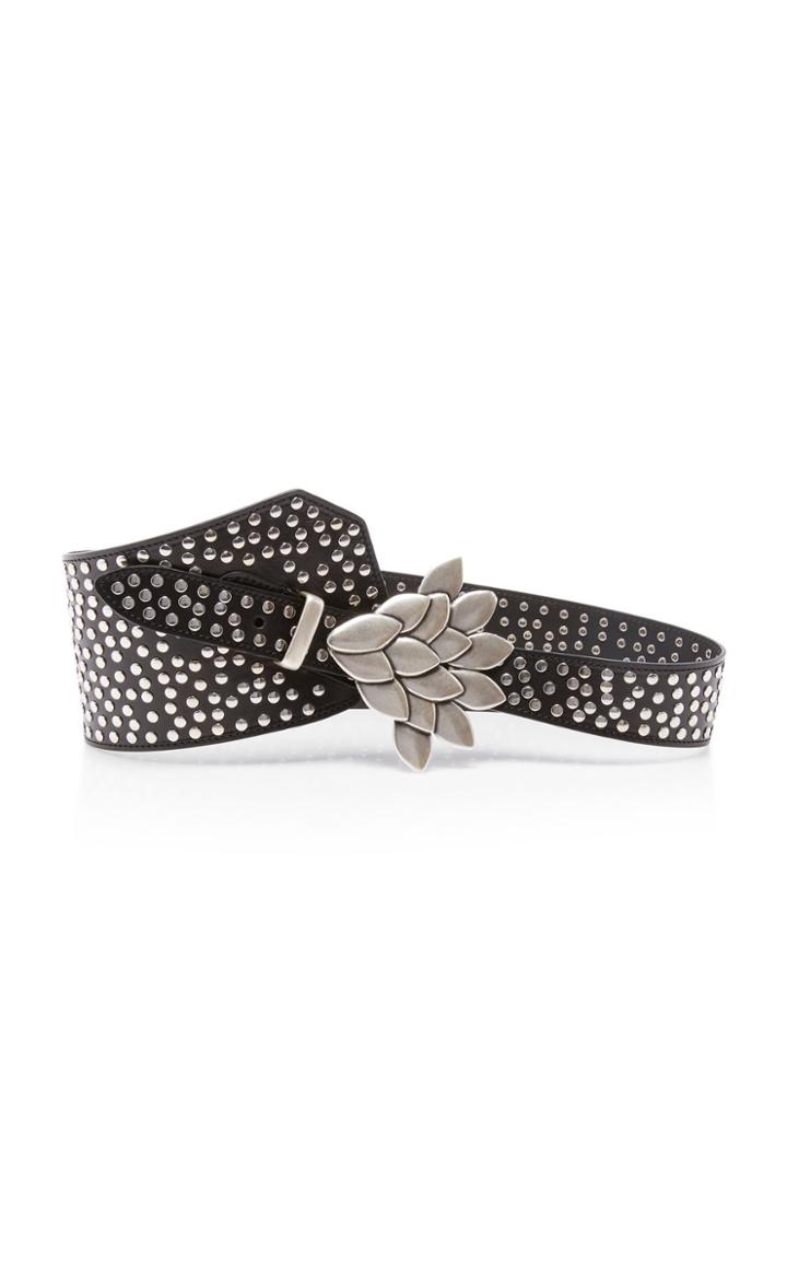 Moda Operandi Isabel Marant Lowai Studded Leather Wide Belt Size: Xs