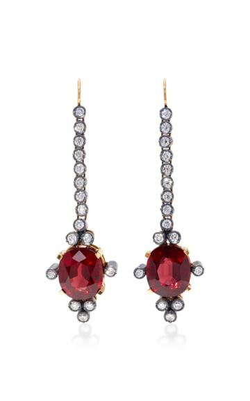 Montse Esteve 18k Gold Rhodolite And Diamond Earrings