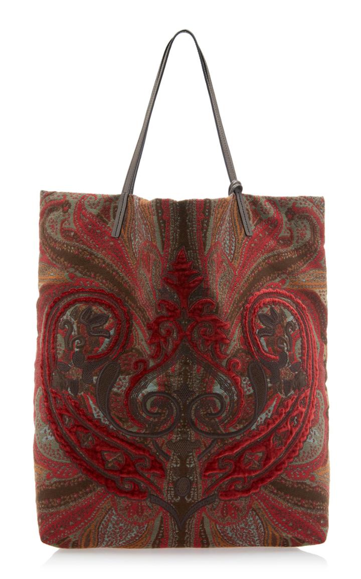 Etro Etro Textured Velvet Shopping Bag