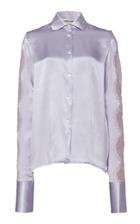 Anas Jourden Lace-trim Silk Satin Button-down Shirt