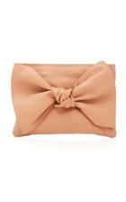 Ulla Johnson Tali Oversized Bow-embellished Leather Clutch