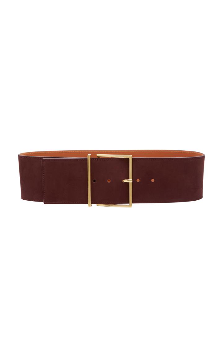 Maison Boinet Exclusive Wide Nubuck Leather Waist Belt Size: 65 Cm