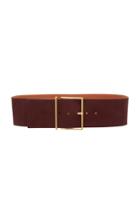 Maison Boinet Exclusive Wide Nubuck Leather Waist Belt Size: 65 Cm