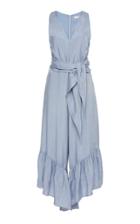 Tibi Cupro Ruffle Jumpsuit