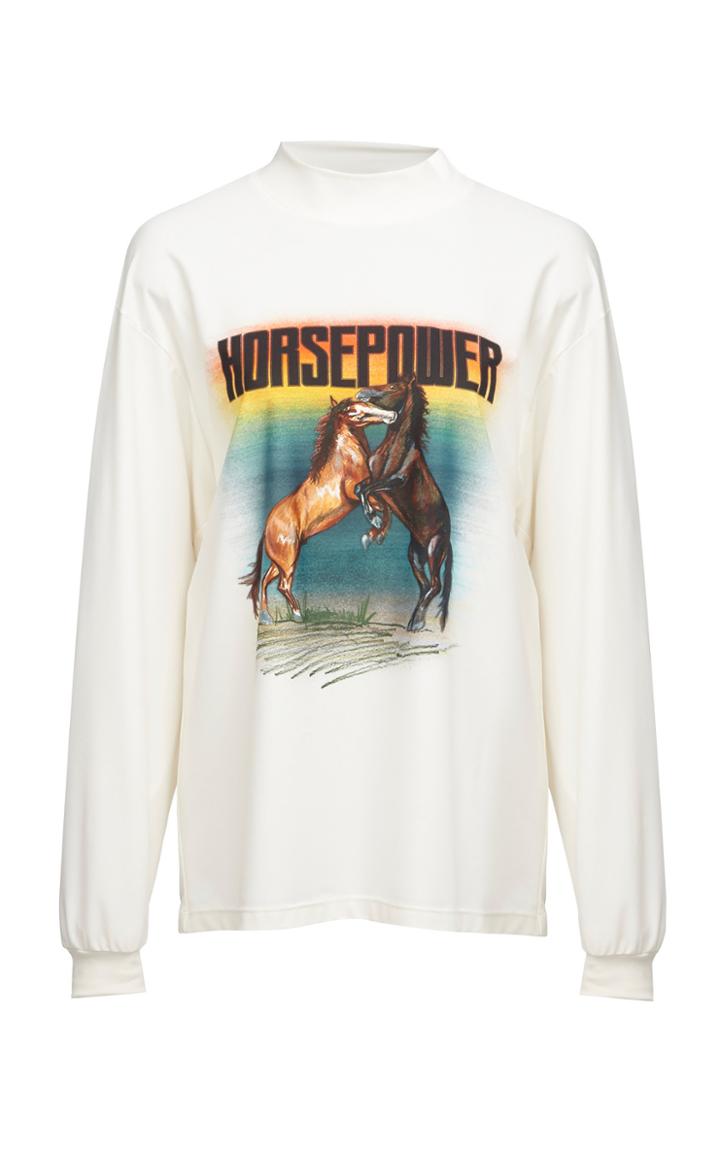 Christopher Kane Long Sleeve 'horsepower' Jersey Shirt