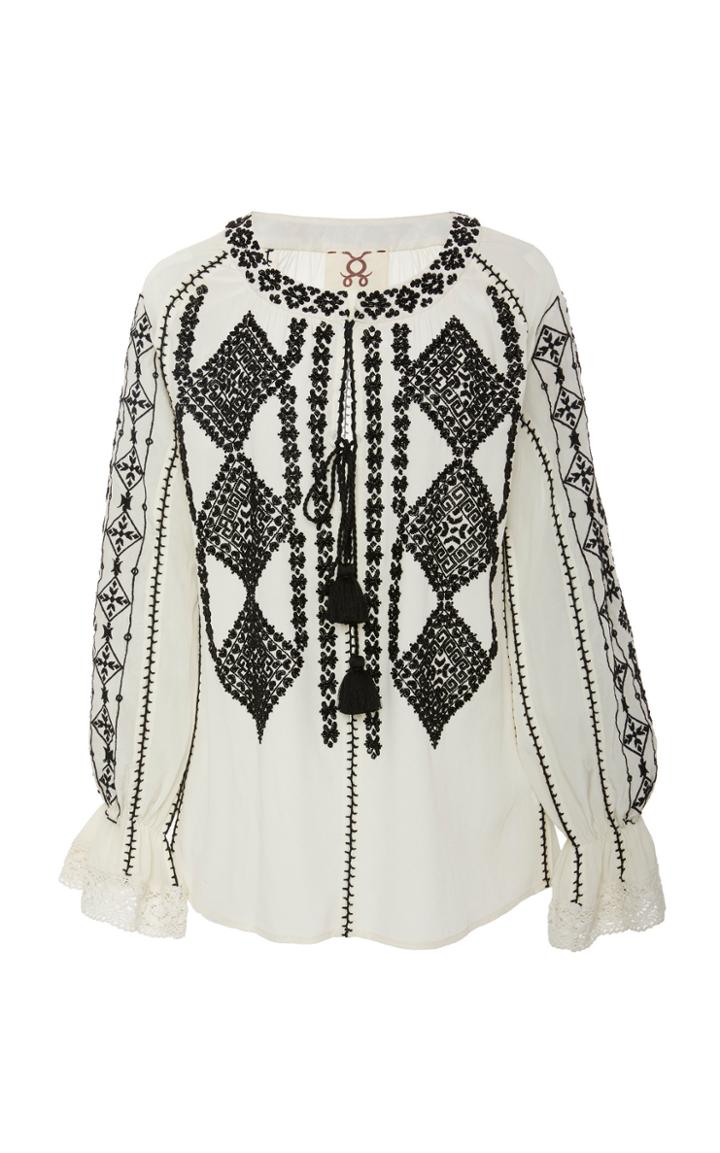 Figue Lana Embellished Silk Top