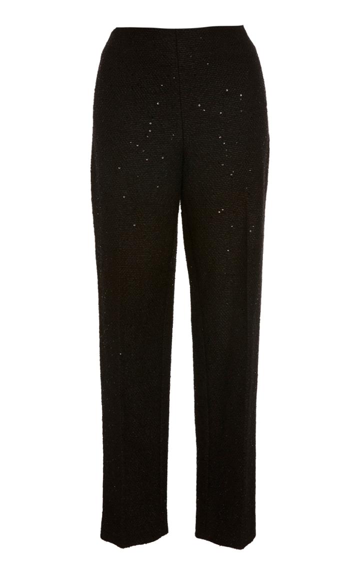 Lela Rose Black Sequin Trouser