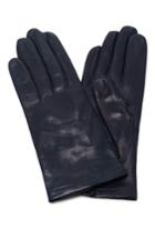 Maison Fabre Navy Floods Leather Gloves