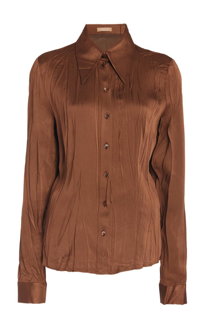 Michael Kors Collection Crushed Button Down Shirt