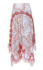Costarellos Printed Cotton Handkerchief Skirt