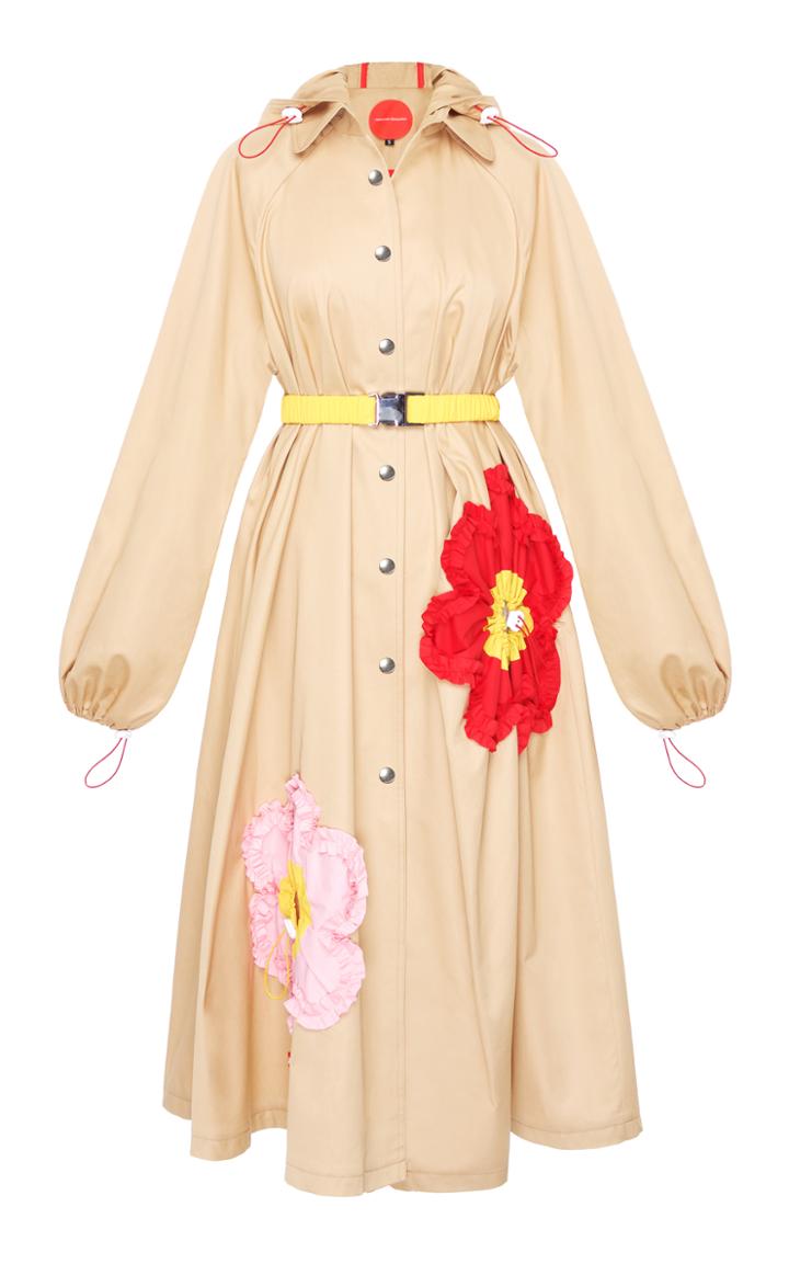 Marianna Senchina Belted Floral Trenchcoat