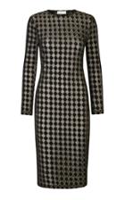 Moda Operandi Stine Goya Jill Metallic Checked Midi Dress