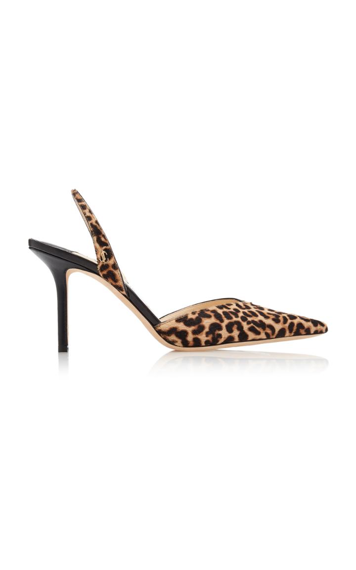 Jimmy Choo Thandi Leather And Printed Calf Hair Slingback Pumps