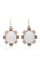 Sylva & Cie 14k Rose Gold Cocholong And Diamond Earrings