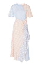 Prabal Gurung Contrast Gingham Cutout Midi Dress