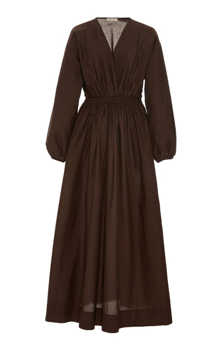 Matteau Swim Shirred Cotton-voile Maxi Dress