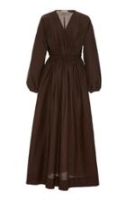 Matteau Swim Shirred Cotton-voile Maxi Dress